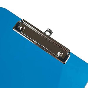 JAM PAPER Plastic Clipboards with Low Profile Metal Clip - Letter Size (9 x 12.5) - Blue - Clip Board Sold Individually