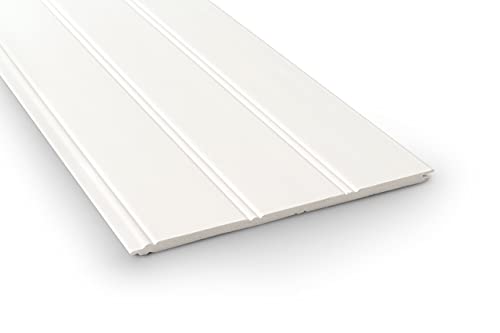 Plastpro 3 Foot Reversible Wall Panels | Easy to Install Wainscoting for Simple Home Improvement Projects (White, 6 Piece)
