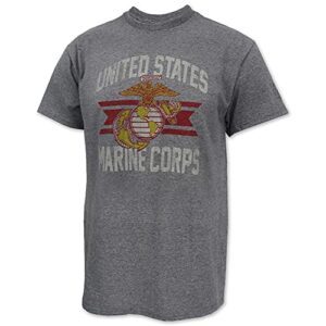 armed forces gear men's us marines vintage basic short-sleeve t-shirt - licensed united states marine corps shirts for men (grey, medium)