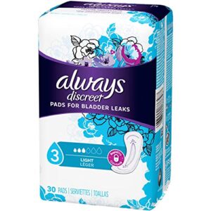 always discreet, incontinence pads, light, 30 pads each