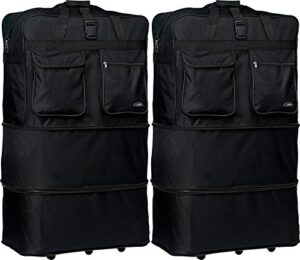 pack of 2, 36" expandable wheeled bags rolling duffel spinner luggage