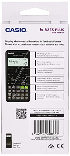 Casio Fx-82es Fx82es Plus Bk Display Scientific Calculations Calculator with 252 Functions