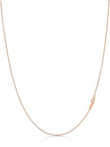 kezef cable chain necklace sterling silver italian 1.3mm rose gold plated nickel free 20 inch