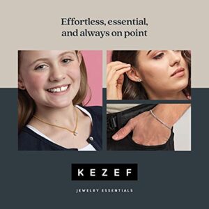 KEZEF Cable Chain Necklace Sterling Silver Italian 1.3mm Rose Gold Plated Nickel Free 20 inch