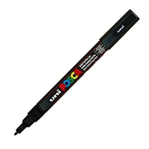 uni-ball posca marker pen pc-3m - black - 3 pack of pens