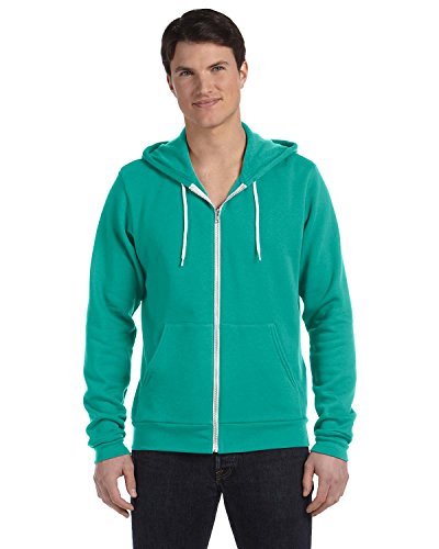 Bella + Canvas Unisex Poly-Cotton Fleece Full-Zip Hoodie L TEAL