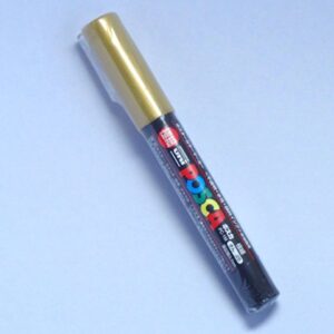 Uni Posca Paint Marker PC-1M Gold & Silver, 2 pens per Pack(Japan Import) [Komainu-Dou Original Package]