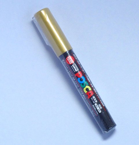 Uni Posca Paint Marker PC-1M Gold & Silver, 2 pens per Pack(Japan Import) [Komainu-Dou Original Package]