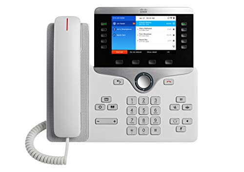 Cisco IP Business Phone 8861, 5-inch WVGA Color Display, Gigabit Ethernet Switch, Class 4 PoE, WLAN Enabled, 2 USB Ports, 10 SIP Registrations, 1-Year Limited Hardware Warranty (CP-8861-K9=)