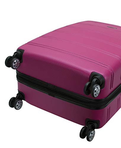 Rockland Melbourne Hardside Expandable Spinner Wheel Luggage, Magenta, 2-Piece Set (20/28)