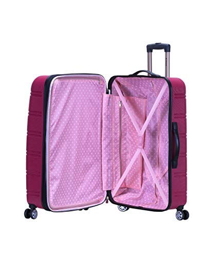 Rockland Melbourne Hardside Expandable Spinner Wheel Luggage, Magenta, 2-Piece Set (20/28)