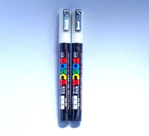 uni posca paint marker pc-3m white, 2 pens per pack (japan import) [komainu-dou original package]