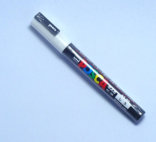 Uni Posca Paint Marker PC-3M White, 2 pens per Pack (Japan Import) [Komainu-Dou Original Package]