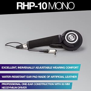 Reloop RHP 10 Mono Professional One-Ear Headphone with 50mm Neodymium Driver, Black