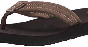 Quiksilver Men's Carver Suede 3 Point Flip Flop Athletic Sandal, Demitasse Solid, 8 M US