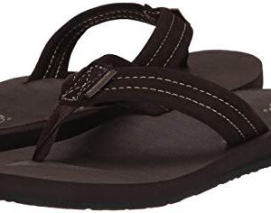 Quiksilver Men's Carver Suede 3 Point Flip Flop Athletic Sandal, Demitasse Solid, 8 M US