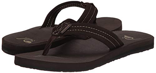 Quiksilver Men's Carver Suede 3 Point Flip Flop Athletic Sandal, Demitasse Solid, 8 M US