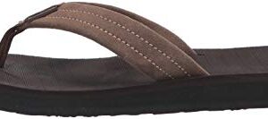 Quiksilver Men's Carver Suede 3 Point Flip Flop Athletic Sandal, Demitasse Solid, 8 M US