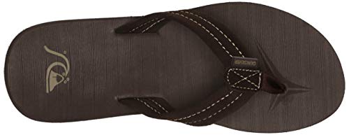 Quiksilver Men's Carver Suede 3 Point Flip Flop Athletic Sandal, Demitasse Solid, 8 M US