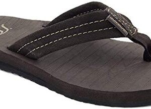 Quiksilver Men's Carver Suede 3 Point Flip Flop Athletic Sandal, Demitasse Solid, 8 M US