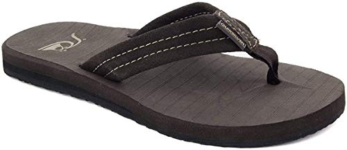 Quiksilver Men's Carver Suede 3 Point Flip Flop Athletic Sandal, Demitasse Solid, 8 M US