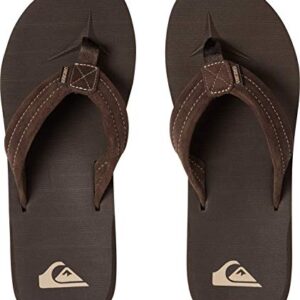 Quiksilver Men's Carver Suede 3 Point Flip Flop Athletic Sandal, Demitasse Solid, 8 M US