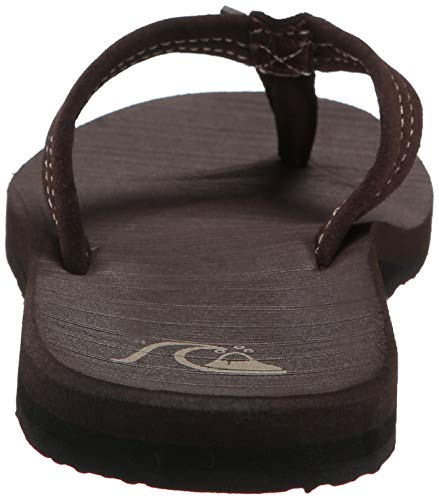 Quiksilver Men's Carver Suede 3 Point Flip Flop Athletic Sandal, Demitasse Solid, 8 M US