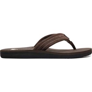 Quiksilver Men's Carver Suede 3 Point Flip Flop Athletic Sandal, Demitasse Solid, 8 M US