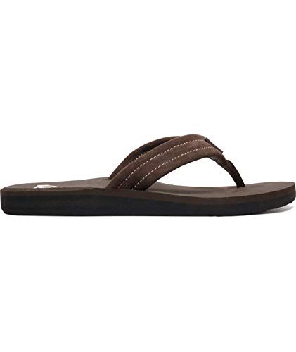 Quiksilver Men's Carver Suede 3 Point Flip Flop Athletic Sandal, Demitasse Solid, 8 M US