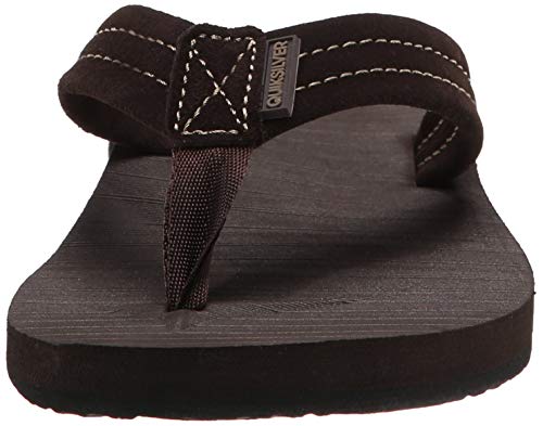 Quiksilver Men's Carver Suede 3 Point Flip Flop Athletic Sandal, Demitasse Solid, 8 M US