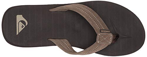 Quiksilver Men's Carver Suede 3 Point Flip Flop Athletic Sandal, Demitasse Solid, 8 M US