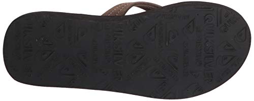 Quiksilver Men's Carver Suede 3 Point Flip Flop Athletic Sandal, Demitasse Solid, 8 M US