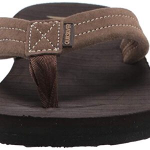 Quiksilver Men's Carver Suede 3 Point Flip Flop Athletic Sandal, Demitasse Solid, 8 M US