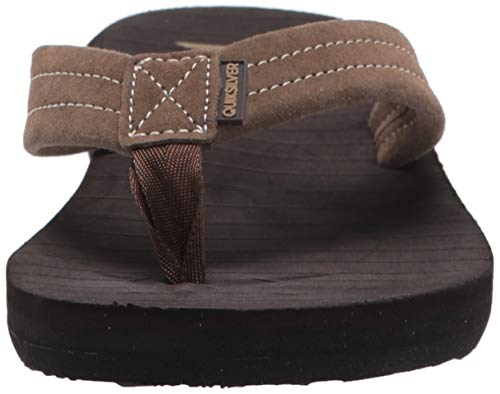 Quiksilver Men's Carver Suede 3 Point Flip Flop Athletic Sandal, Demitasse Solid, 8 M US