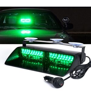 xprite led high intensity windshield dash emergency strobe lights w/suction cups for police law enforcement vehicles truck interior roof hazard warning flash light green (others color available)