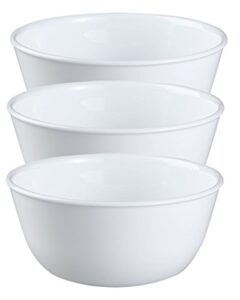 corelle coordinates wh corelle livingware super soup/cereal bowl, 28 oz, winter frost white, set of 3