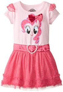 my little pony freeze little girls pinky pie toddler girl tunic, light pink/heather pink, 2t