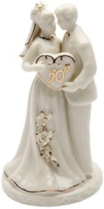 cosmos gifts 30715 small fine porcelian 50th anniversary couple figurine, 4-3/4"h, ivory