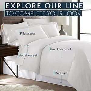 HC COLLECTION California King Sheet Set - Deep Pocket Bed Sheets - Extra Soft - 4 PC Set, Easy Care, Machine Washable - Cooling White Sheets