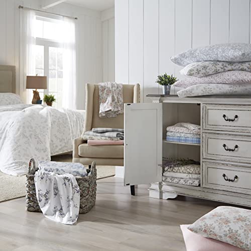 Laura Ashley Home - Twin Sheets, Cotton Flannel Bedding Set, Brushed for Extra Softness & Comfort (Audrey, Twin)