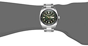 SEIKO SNKM97 Automatic Watch for Men - Recraft Series - Stainless Steel Case and Bracelet, Green Dial, Day/Date Calendar, 50m Water Resistant, and 41 Hour Power Reserve