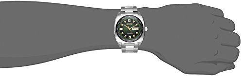 SEIKO SNKM97 Automatic Watch for Men - Recraft Series - Stainless Steel Case and Bracelet, Green Dial, Day/Date Calendar, 50m Water Resistant, and 41 Hour Power Reserve