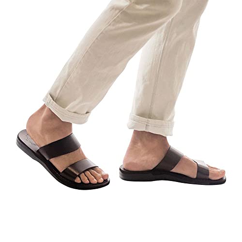 Jerusalem Sandals Aviv - Leather Double Strap Sandal - Brown