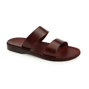 Jerusalem Sandals Aviv - Leather Double Strap Sandal - Brown