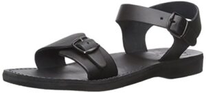 jerusalem sandals the original - leather adjustable buckle sandal - black