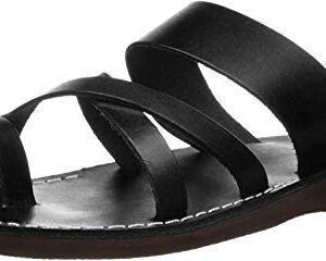 The Good Shepherd - Leather Toe Loop Sandal - Black