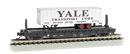 Bachmann 52'6" Flat Car with 35' Ribbed Piggyback Trailer - ATLANTIC COAST LINE with YALE TRAILER - N Scale