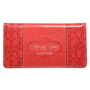 soft coral "amazing grace" checkbook cover