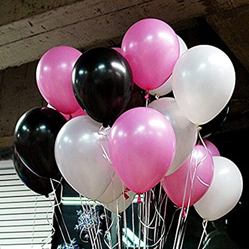 NEO 10'' Pink & Black & White Helium Balloons for Party Decoration 100pcs