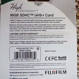 Fujifilm High Performance - Flash Memory Card - 16 GB - SDHC UHS-I, Black (600013602)